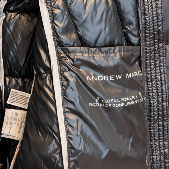 ANDREW MARC Womens Black Packable Duck Down Puffer Jacket Winter Coat 650 Fill-S - Picture 11 of 12